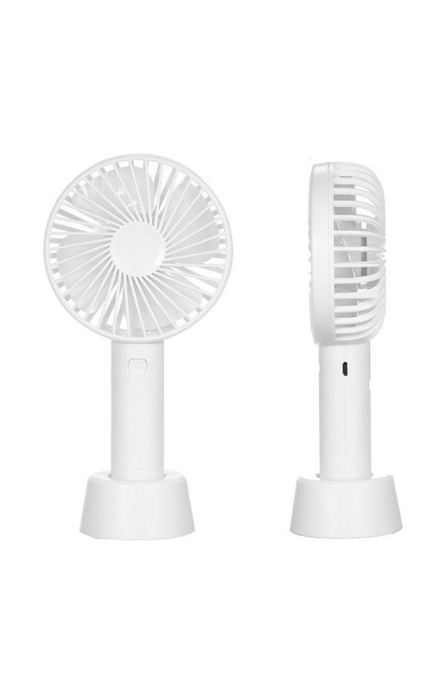 Mini ventilateur rechargeable avec support de table - Blanc