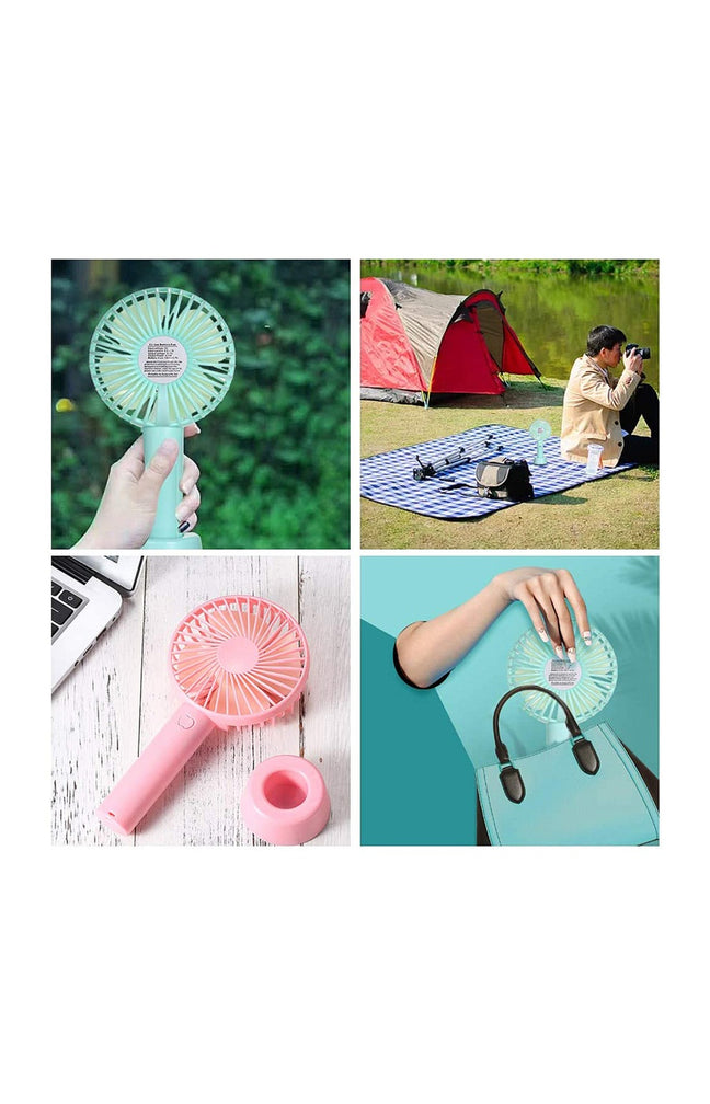 Mini ventilateur rechargeable avec support de table - Blanc