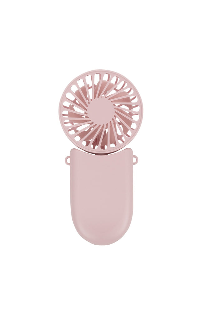 Mini ventilateur rechargeable avec lanière de transport - Rose
