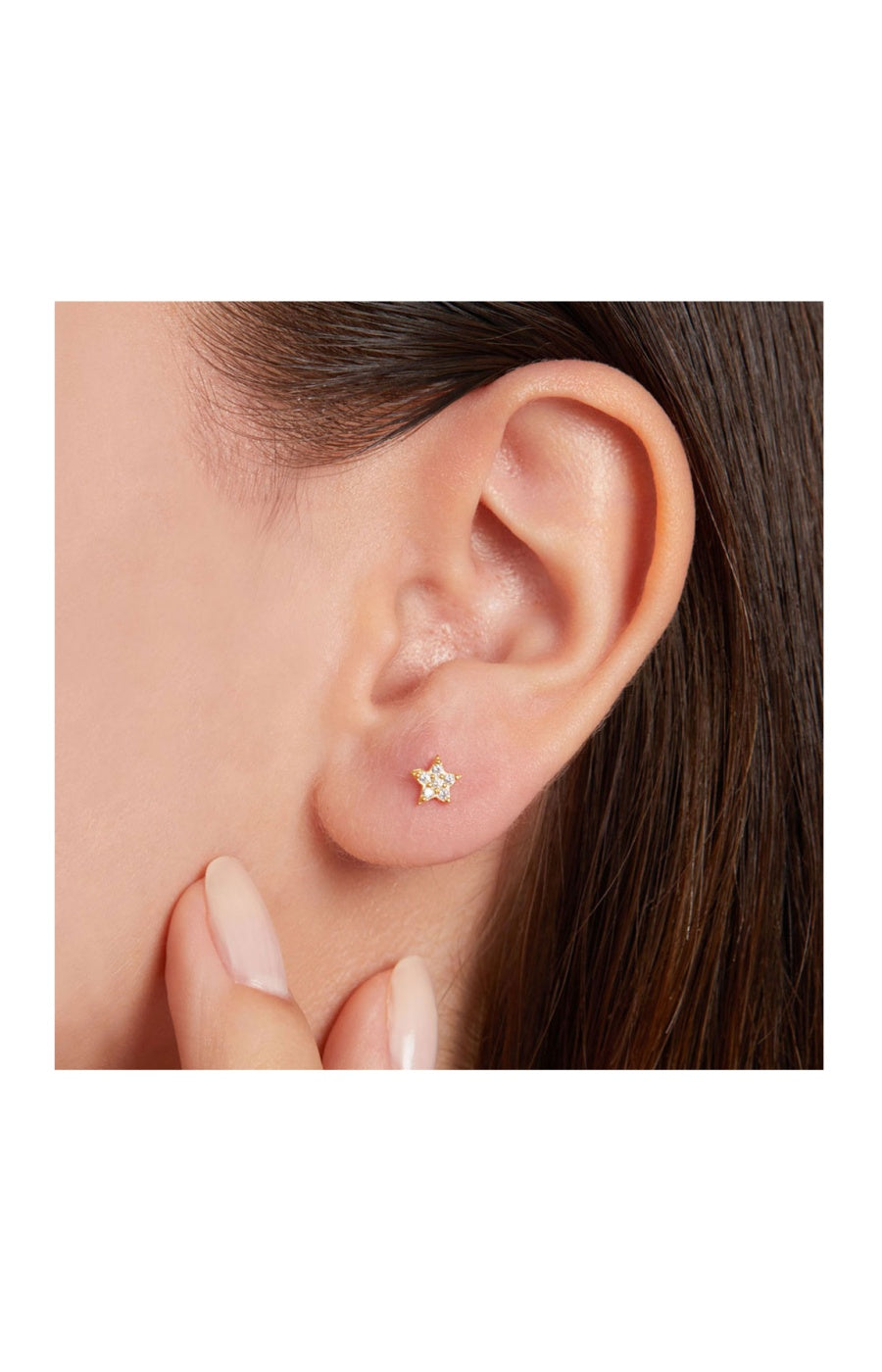 Boucles d’oreilles étoile dorée - Argent 925 plaqué or & zircon