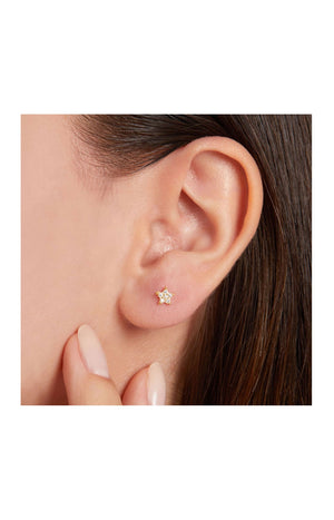 Boucles d’oreilles étoile dorée - Argent 925 plaqué or & zircon