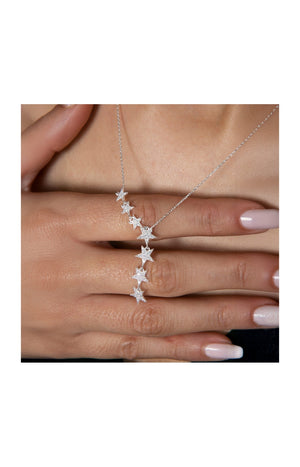 Collier pendentif étoile - Argent 925 plaqué or & zircon