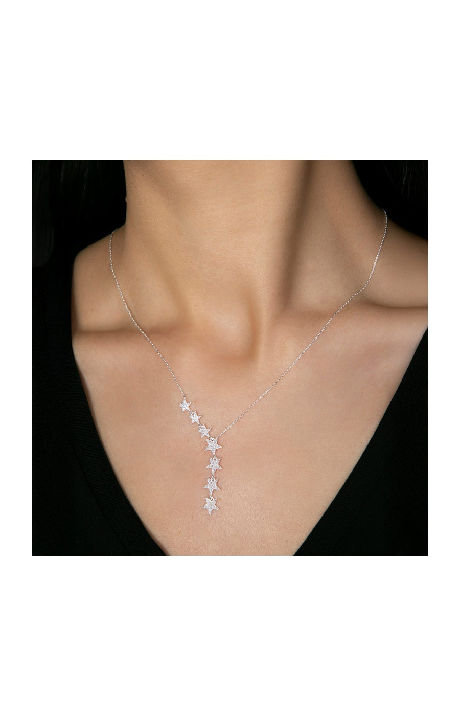 Collier pendentif étoile - Argent 925 plaqué or & zircon