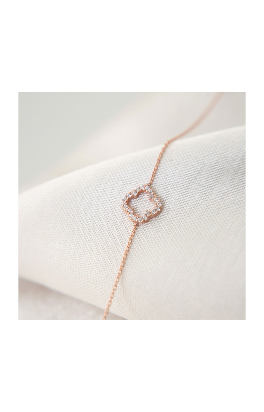 Bracelet trèfle délicat - Argent 925 & zircon