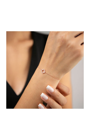 Bracelet trèfle délicat - Argent 925 & zircon