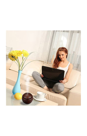 Humidificateur avec lumières LED - 130 ml - Marron foncé