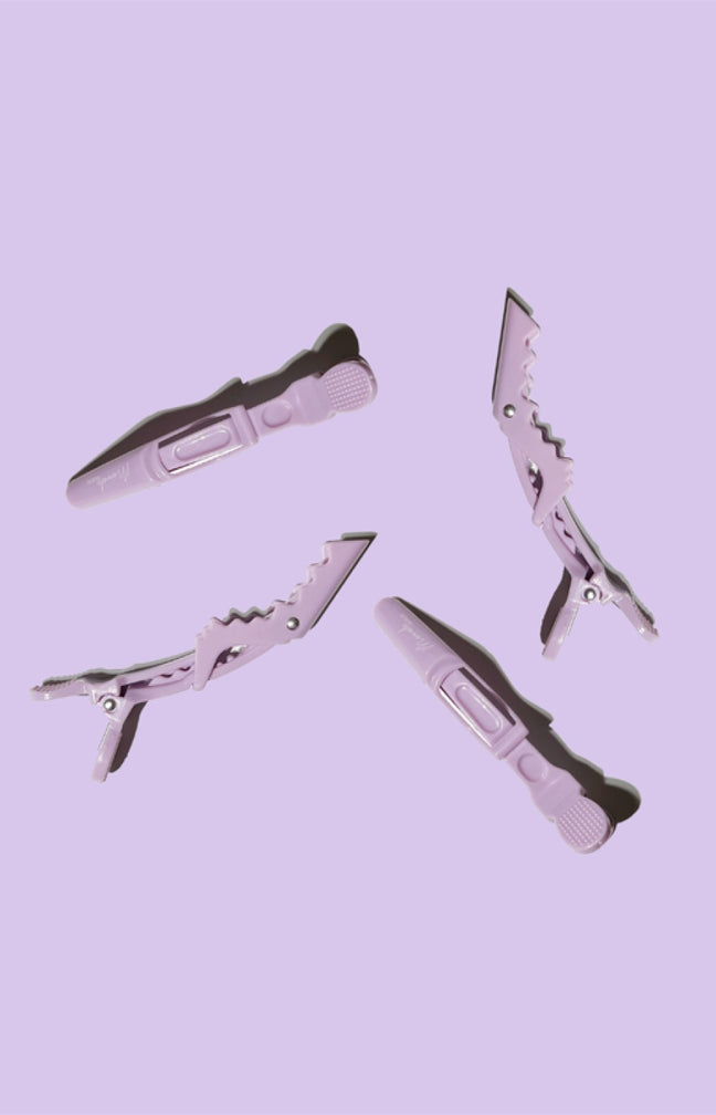 Lot de 4 pinces crocodile cheveux - Lilas