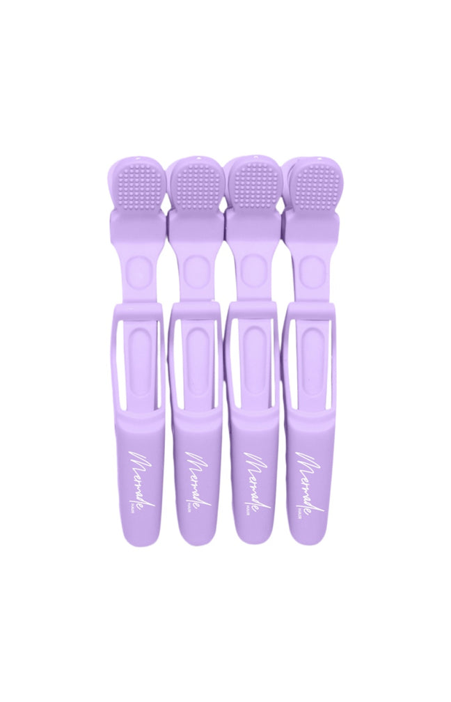 Lot de 4 pinces crocodile cheveux - Lilas