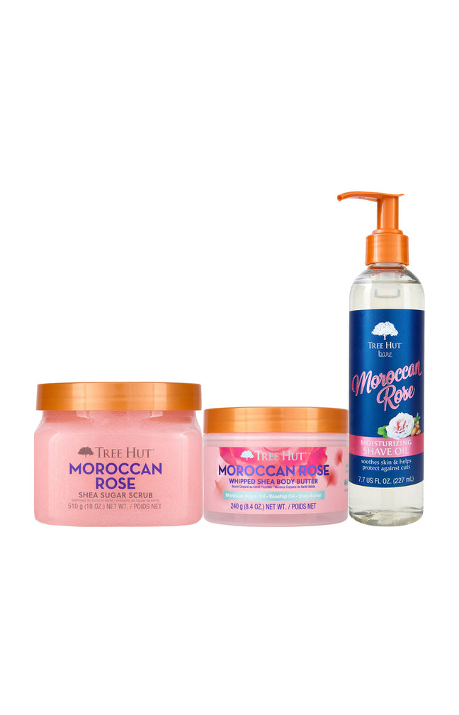Gommage, beurre et huile de rasage - Moroccan Rose - 3 produits