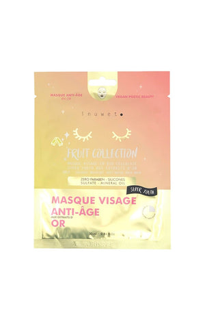 Masque anti-âge 100% bio cellulose - Extraits d'or - Visage - 30 ml