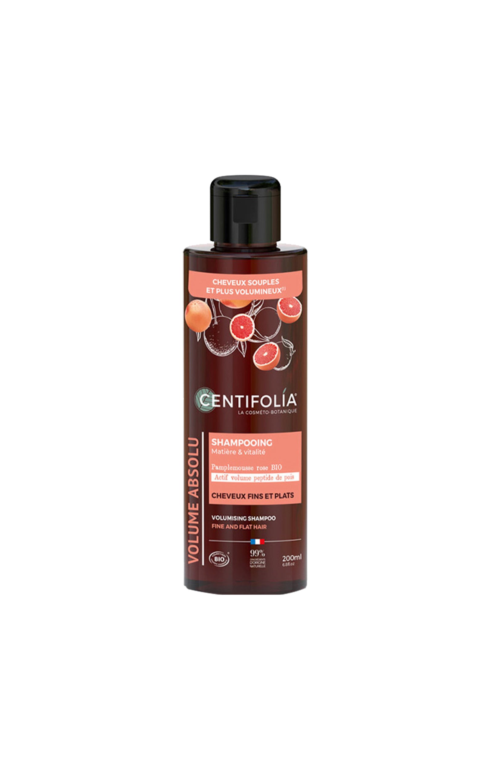 Shampoing volume bio - Pamplemousse rose - Cheveux fins - 200 ml
