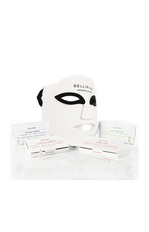 Set masque LED advanced & traitements raffermissant & anti-rides - Acide hyaluronique & peptides - 70 ampoules