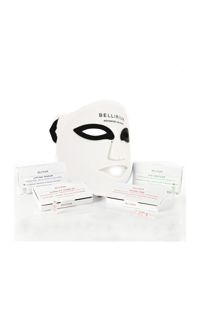 Set masque LED advanced & traitements raffermissant & anti-rides - Acide hyaluronique & peptides - 70 ampoules