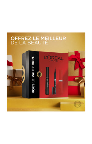 Coffret mascara, eyeliner & rouge à lèvres - 3 produits