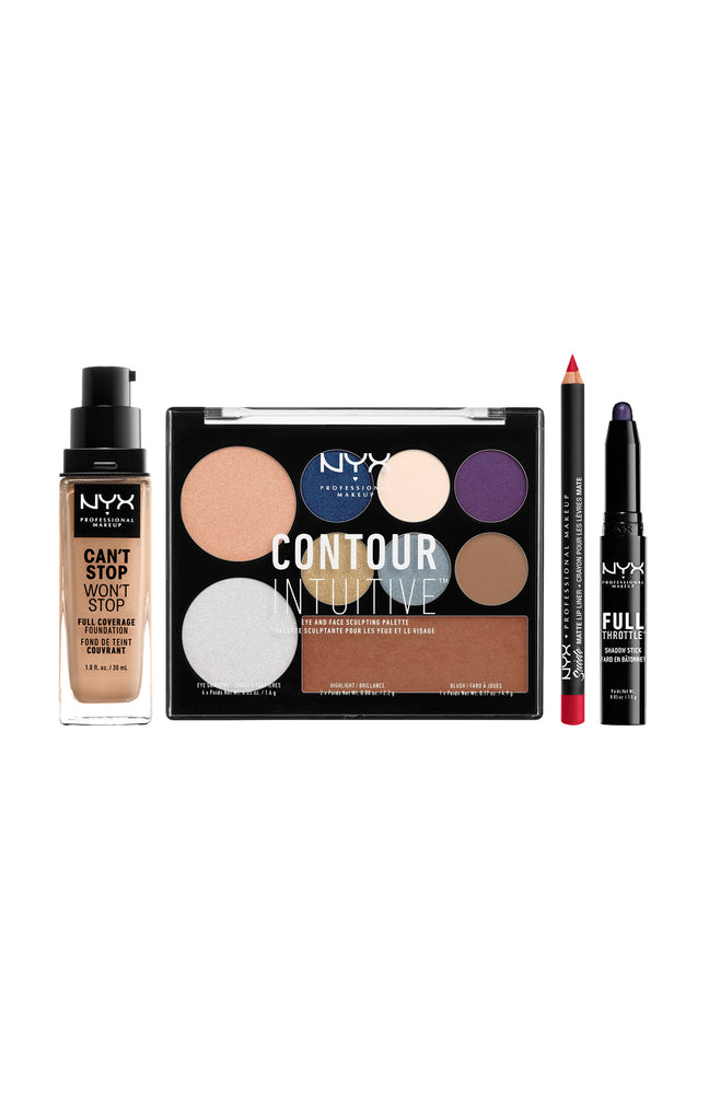 Routine maquillage Halloween - Teint, yeux & lèvres - Medium Buff, Sweet Tooth & Night Walker - 4 produits
