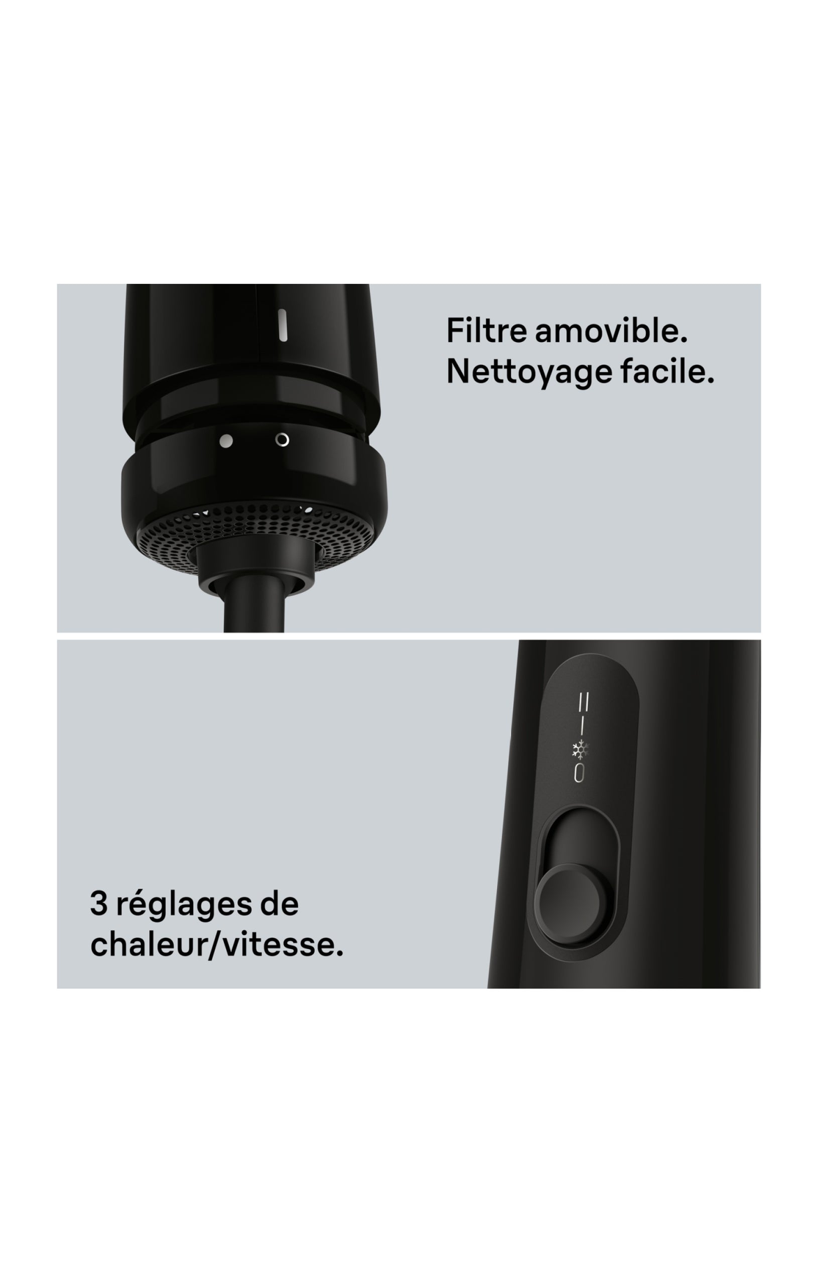 Brosse soufflante - 300 W - Noir