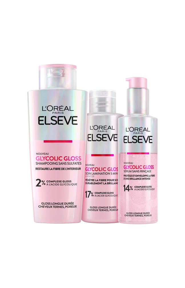 Elsève Routine Glossy Glossy avec Leave-in – Le duo pour une brillance miroir longue durée