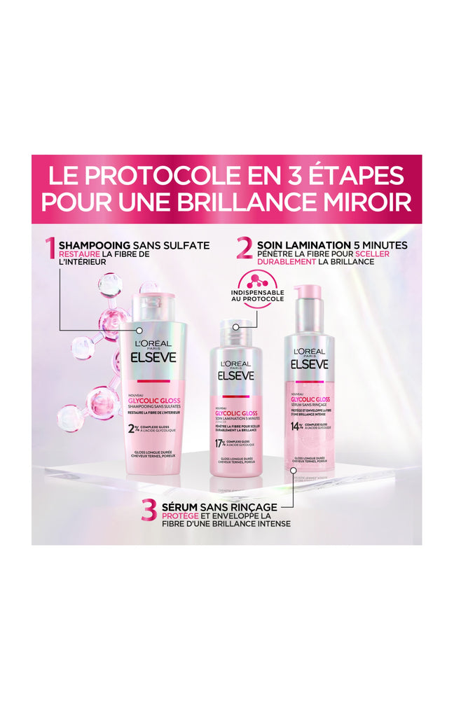 Elsève Routine Glossy Glossy avec Leave-in – Le duo pour une brillance miroir longue durée