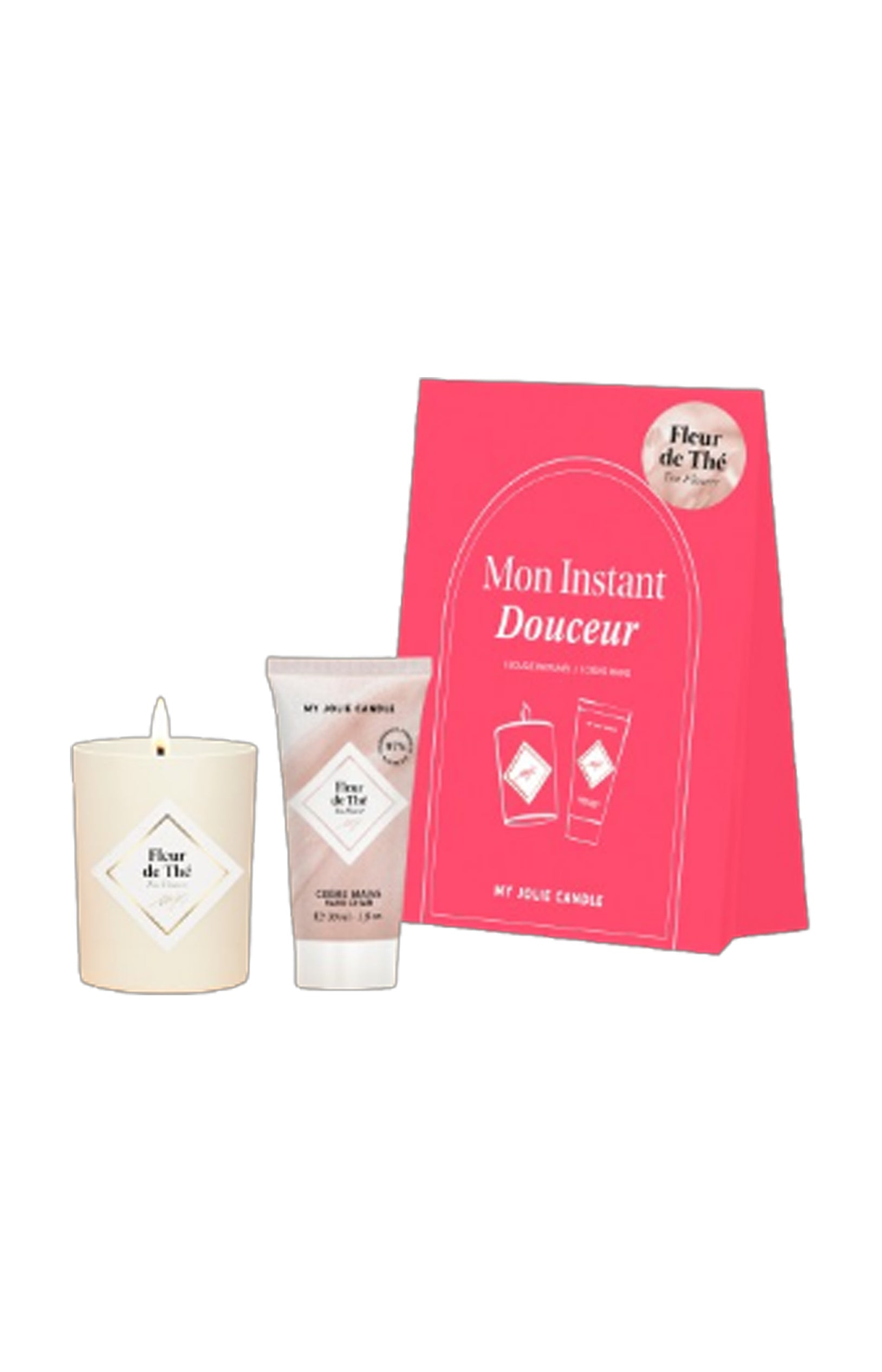 Coffret bougie parfumée et crème mains - Fleur de thé - 75 g / 30 ml