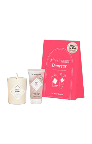 Coffret bougie parfumée et crème mains - Fleur de thé - 75 g / 30 ml