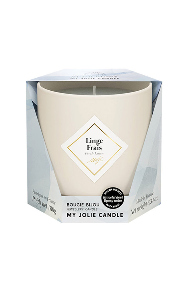 Bougie parfumée - Linge frais - Bracelet Or acier inoxydable - 180 g