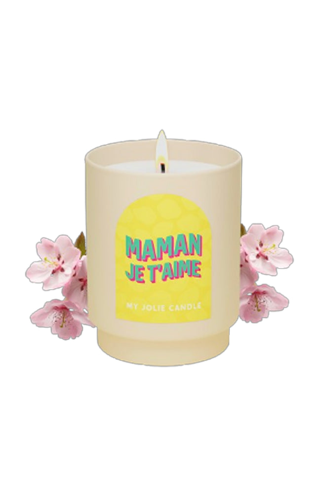 Bougie parfumée - Fleur de thé - Message "Maman je t'aime" - 180 g