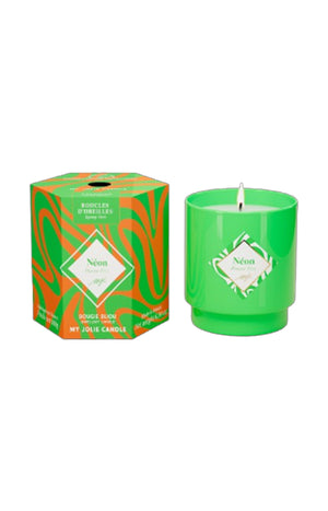 Bougie parfumée - Pomme - Boucles d'oreilles dorées acier inoxydable - 180 g