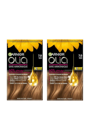 2 kits coloration permanente - Olia - 7.0 Blond foncé