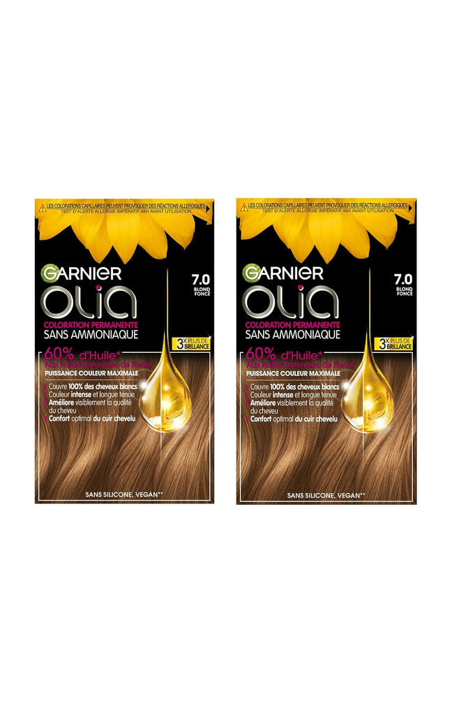 2 kits coloration permanente - Olia - 7.0 Blond foncé