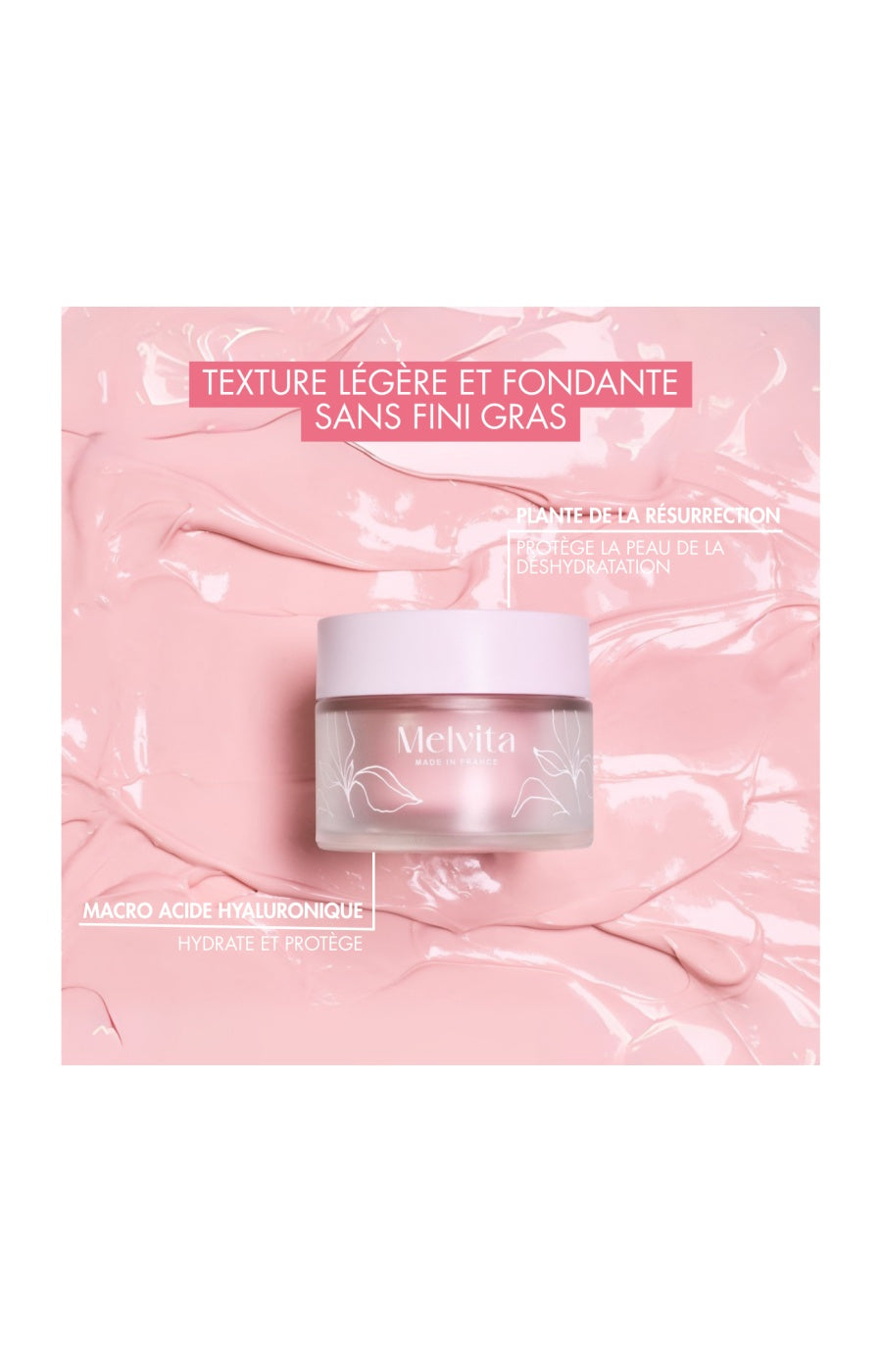 Crème hydratante & repulpante - Acide hyaluronique - Source de roses - 50 ml