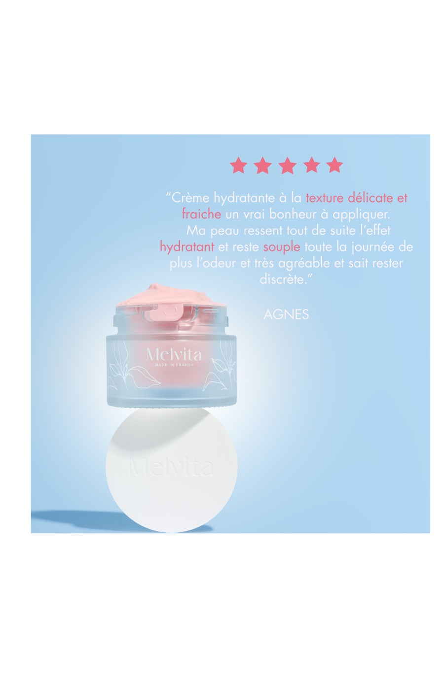 Crème hydratante & repulpante - Acide hyaluronique - Source de roses - 50 ml