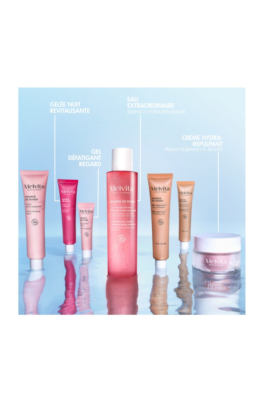 Crème hydratante & repulpante - Acide hyaluronique - Source de roses - 50 ml