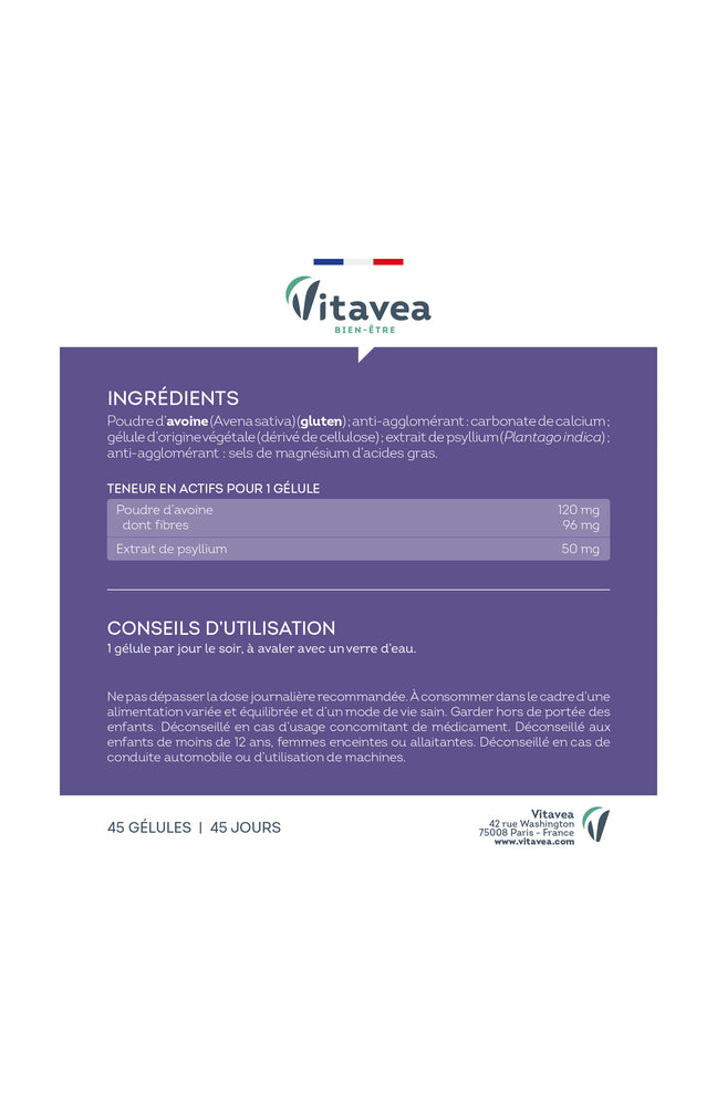 Cure transit - Fibres psyllium - 3 mois
