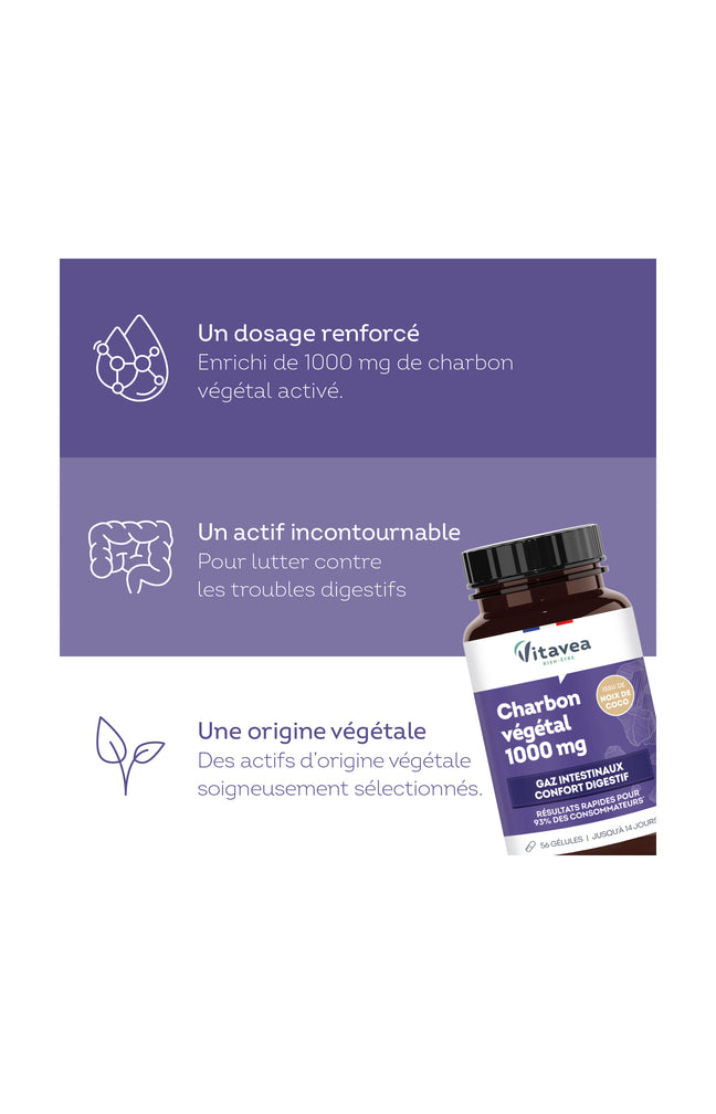 Cure confort digestif - Charbon végétal - 56 gélules