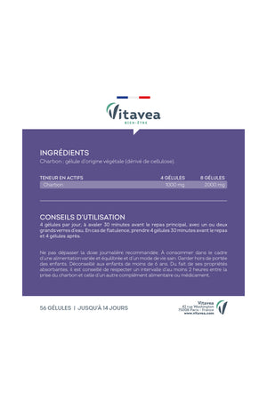 Cure confort digestif - Charbon végétal - 56 gélules