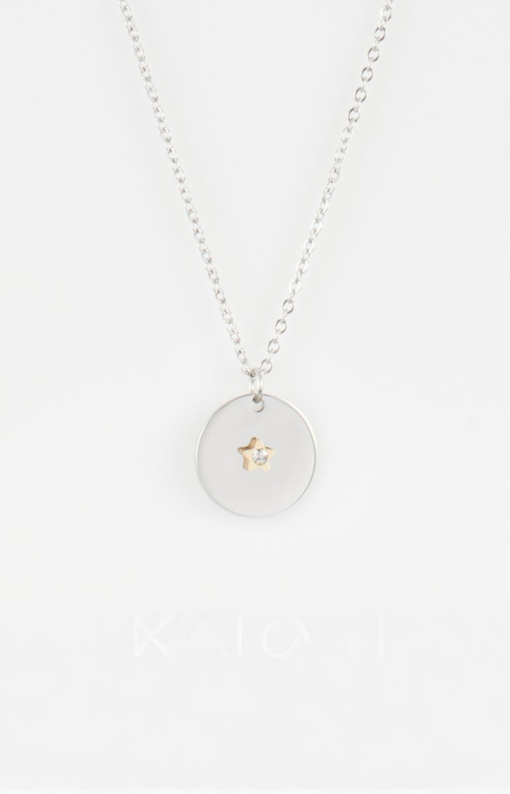 Collier pendentif - Acier inoxydable - Argenté & doré