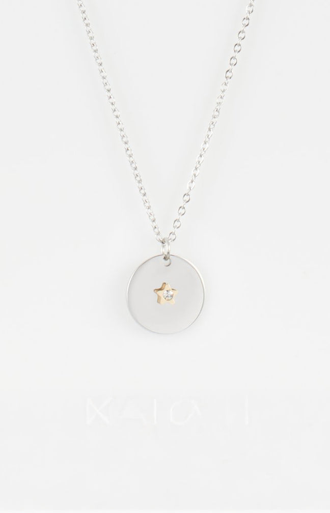 Collier pendentif - Acier inoxydable - Argenté & doré