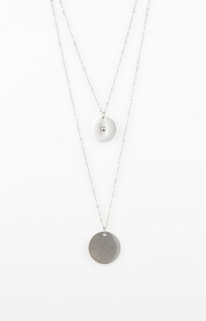Collier double rangs - Acier inoxydable - Argenté