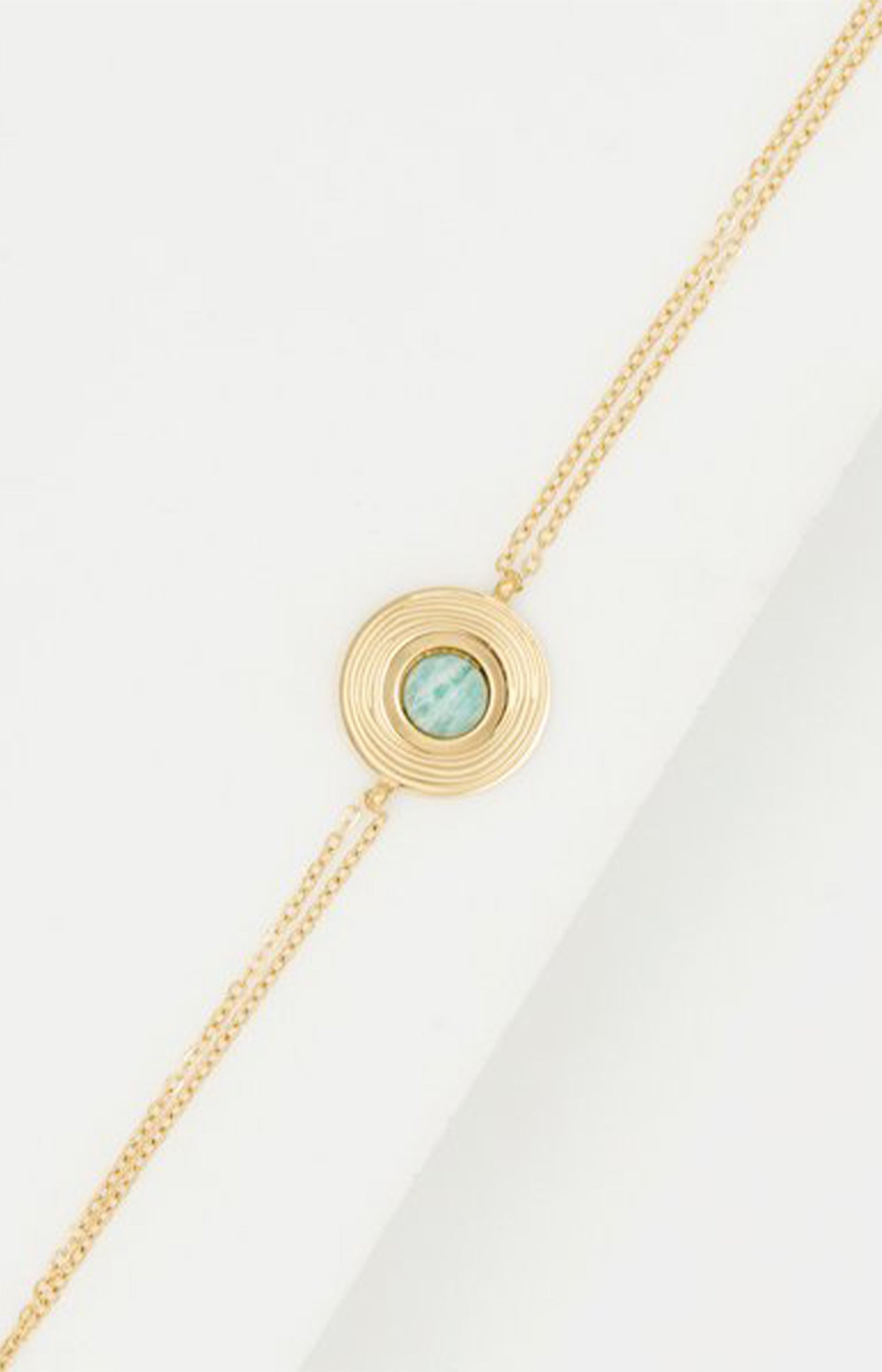 Bracelet  - Acier inoxydable & amazonite - Doré & bleu