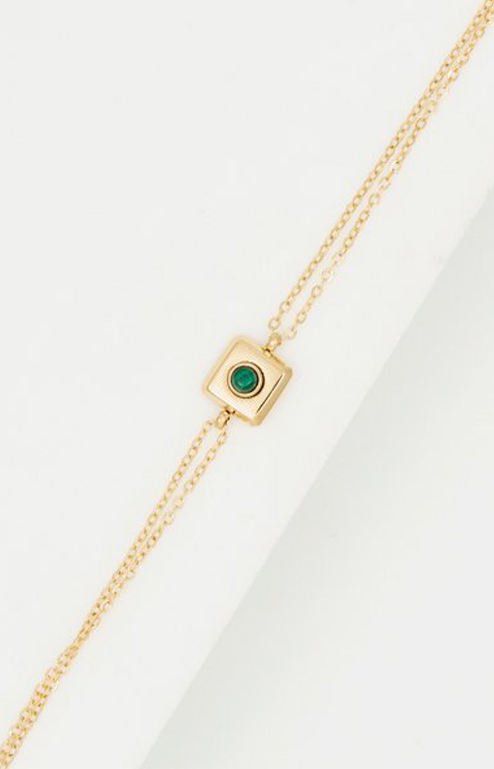 Bracelet - Acier inoxydable & malachite - Doré