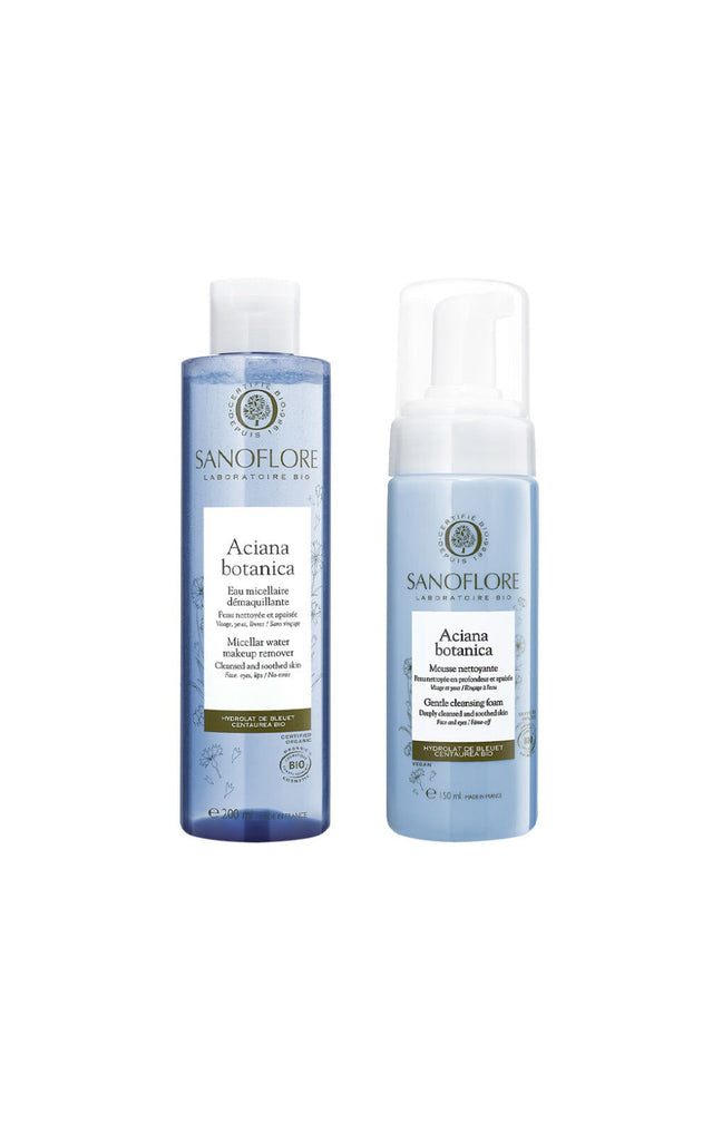 Eau micellaire démaquillante & mousse nettoyante bio - Aciana botanica
