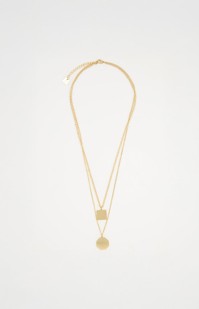 Collier multi-rangs - Acier inoxydable - Doré