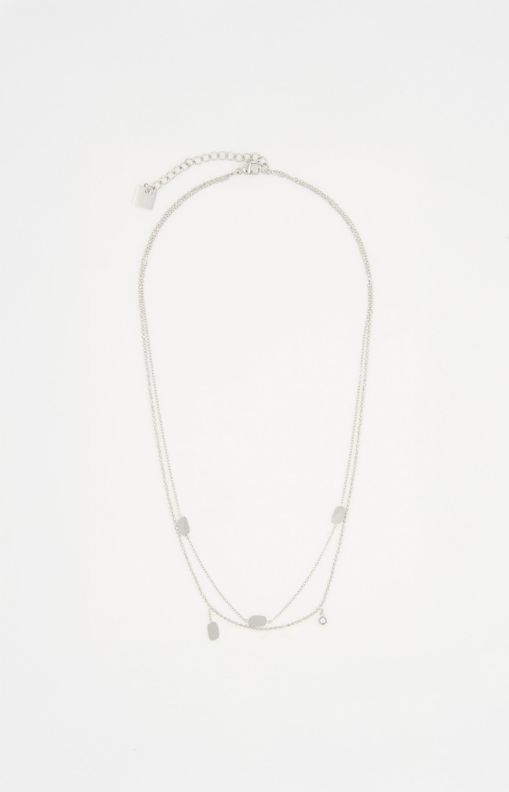 Collier multi-rangs - Acier inoxydable - Argenté