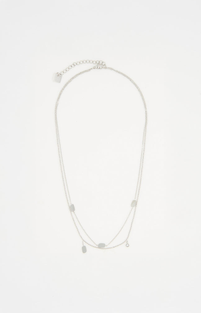 Collier multi-rangs - Acier inoxydable - Argenté