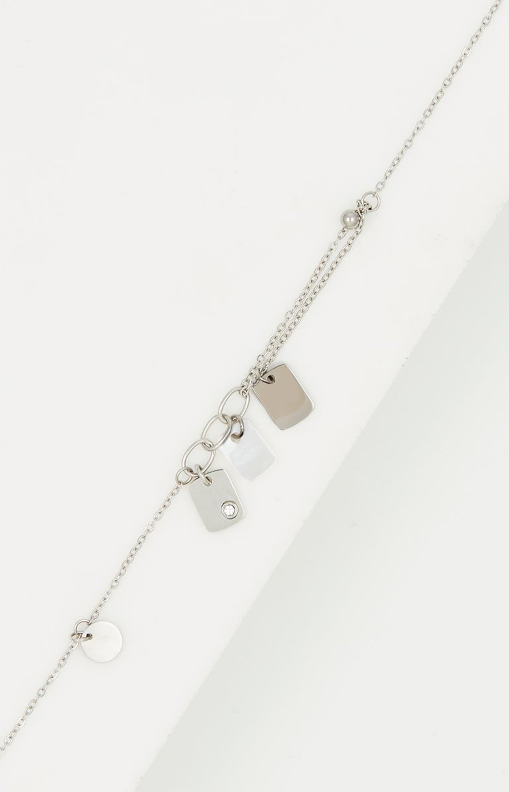 Bracelet - Acier inoxydable - Argenté & nacre