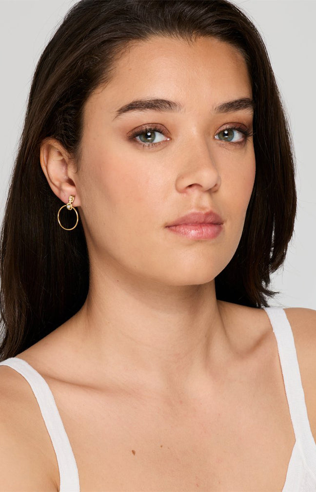 Boucles d’oreilles - Acier inoxydable & nacre - Doré