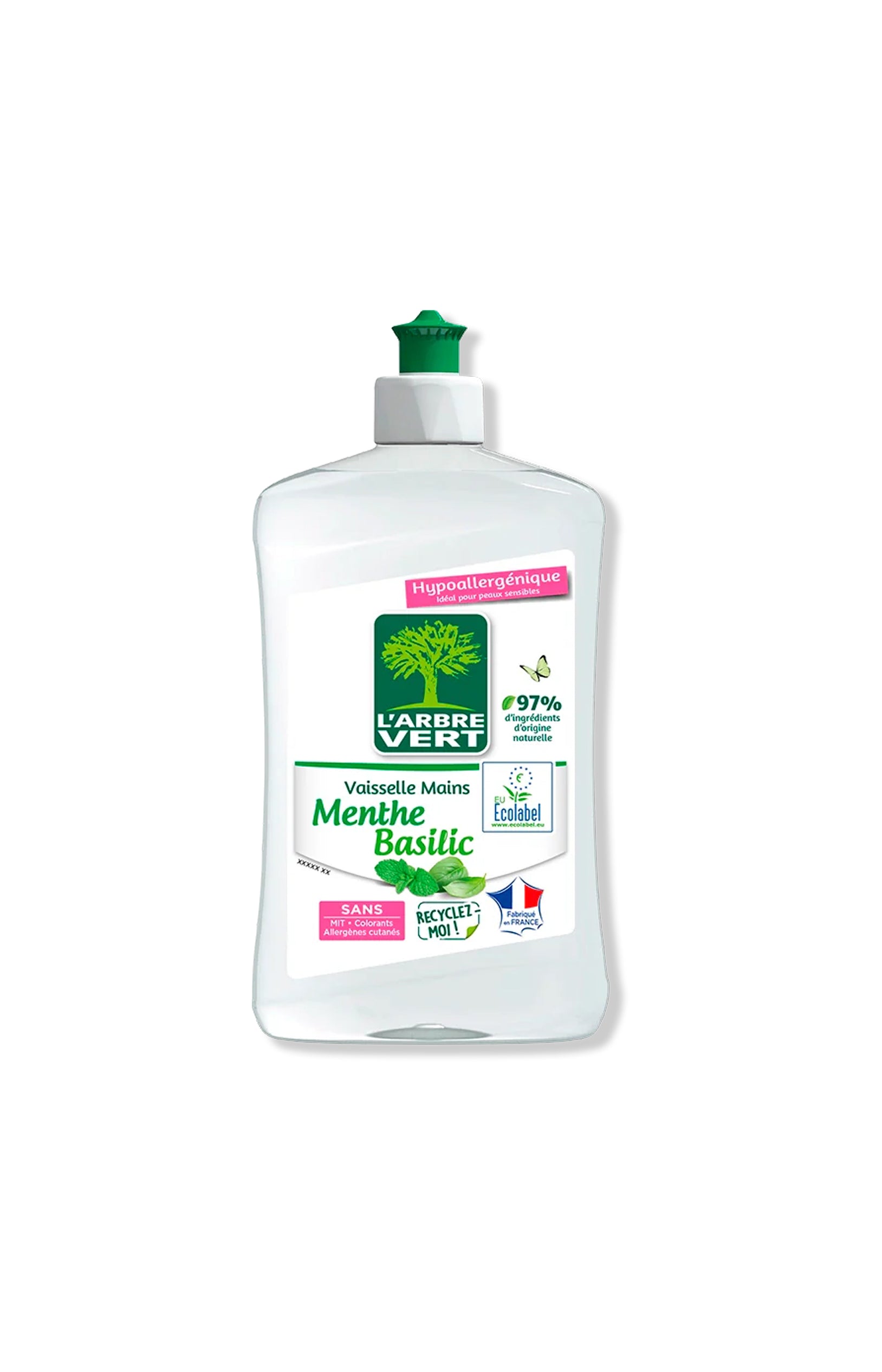 Liquide vaisselle & mains - Menthe basilic hypoallergénique - 500 ml