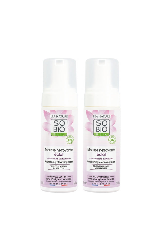 Mousses nettoyantes clarifiante bio - Fleur de lotus - 2 x 150 ml