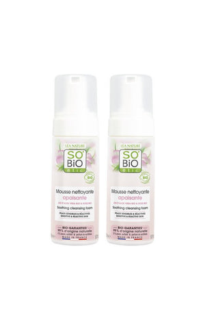 Mousses nettoyantes apaisantes bio - Aloe vera - Peaux sensibles & réactives
