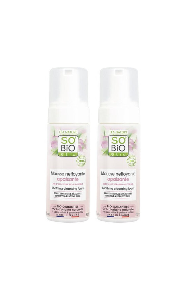 Mousses nettoyantes apaisantes bio - Aloe vera - Peaux sensibles & réactives